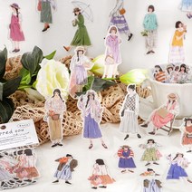 감성 사람 인물 소녀 다꾸 화지 조각 스티커 4종, 2.데이트 (ST-3125)