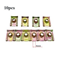 10 pcs u 형 자동차 클립 리벳 m5 m6 m8 자동차 모터 트레드 패널 첨탑 너트 페어링 클립 패스너 속도 금속 장착 클램프