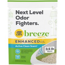 Purina Tidy Cats BREEZE 배변 시스템 리필 1.6kg(3.5파운드) 파우치 (6개 팩) 5865482690, 7 lb (Pack of 4), NEW! Enhanced Pellets