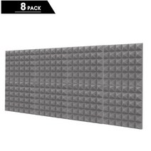 방음 파티션 흡음 칸막이 패널 Geepro 300x300x50mm 폼 스튜디오 어쿠스틱, 8pc 회색, 30x30x5cm