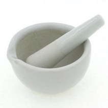 레써니 막자사발 약사발 6CM 유발유봉 알약분쇄기 도자기 실험실용 무광, 1개