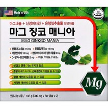 미국 마그징코매니아 60캅셀X2개(4개월) 마그네슘 은행잎 병풀잎 혈행 기억력, 900mg, 120캡슐