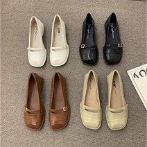 프렌치 빈티지 부드러운 소녀 메리제인 슈즈 패션 스퀘어 헤드 여성 스니커즈 통근 로우 플랫
