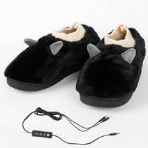 다인 리빙 USB 온열 발열 슬리퍼, 블랙, 265~270(44-45)