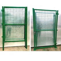 휀스대문 메쉬 휀스 펜스 울타리 게이트 출입문 대문, 잠금장치 그린 1.2m x 1m 폭 단일 기둥