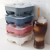 원형 왕아이스몰드 실리콘 얼음틀 큰구슬 얼음 케이스, 크림화이트, 크림화이트