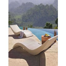 S형 썬베드 테라스 쇼파 비치 의자 야외 호텔 정원, 흰색 침대알루미늄 합금