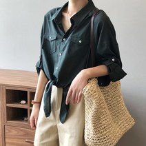 도니와 여성 포켓장식 기본셔츠 예쁜셔츠 직장인셔츠 봄셔츠 가을셔츠 편한셔츠 예쁜남방 예쁜블라우스 허리묶는셔츠 데일리룩 여행패션 리조트룩 소개팅룩 롤업셔츠 출근패션 데이트룩 모임룩