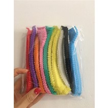 음식물처리기 20 pcs 일회용 헤어 네트 캡 탄성 방진 모자 헤드 커버 공장 작업복 음식 케이터링 주방 일회용 모자, 무작위 믹스