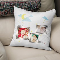 꿈꾸는 아이 포토쿠션, 쿠션뒷면 - 파스텔 핑크