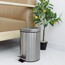 가정 사무실 오피스 회사 카페 넓은입구 분리형 스텐 원형 페달 분리수거함 쓰레기휴지통 8L