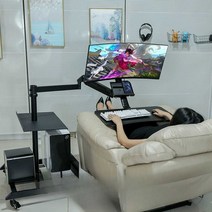 침대 모니터암 이동식 컴퓨터 책상 모니터 받침대, 볼드클래식모델2세대단일호스트듀얼디스플레이단일노트북
