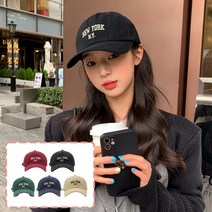 라펠로 뉴욕자수 워싱 남녀공용 볼캡 모자 1p
