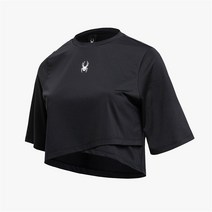 [스파이더 공식 아울렛] 여성 레터 크롭 트레이닝 티셔츠 SPFFCNRS251WBLK