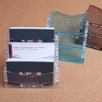 socean 데스크 메모지 쇼케이스 투명 컬러 -3단 3칸 아크릴 스탠드 POP 칼라 쪽지함 용지 아크릴 꽂이판 명함통 포스, 검정