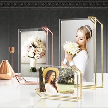 리브리움 탁상액자 웨딩포토테이블 받침대 사진사이즈 아크릴거치대, 리브리움 탁상액자 로즈골드 중