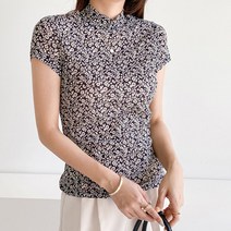 국화꽃 여성 반팔 티셔츠 여자 여름 티
