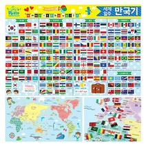 세계일주 만국기 국기 나라 지도 폭신폭신 스티커, 세계일주스티커（만국기）