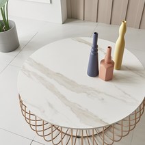 퍼니츠 볼라에르 800 원형 세라믹 low 테이블 5colors, 블랙_스타투아리오(화이트)