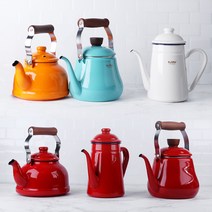 에지리 법랑 인덕션 주전자 내열 주전자 드립 주전자, 1.6L(레드), 1600ml