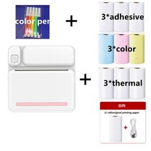 라벨프린터 영수증프린터 바코드 송장 열전사 포터블프린터 영수증사진기 올라프 미니 포켓 프린터 및 안드로이드 메이커 기계용 휴대용 열 사진 인쇄 올인원 날짜 스티커 라벨 기계, 26.Pink with pen