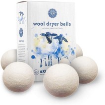 울지 울 드라이어 볼 XL 드라이어 6팩 Woolzies Wool Dryer Balls XL New Zealand Wool, 1팩