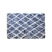 Olivia Gray 러쉬 다이아몬드 자카드 미끄럼방지매트 세트 50.8 x 81.3cm + 43.2 x 61cm, 1개, Blue