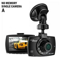차량 블랙박스 채널 1 2 후방 카메라자동차 운전 녹화 DVR 카메라 G30 풀 HD 1080P 140 도 대시캠 비디오, 01 no memory