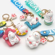 일정 건방진 고양이 키링 8000, 방석냥, 1개