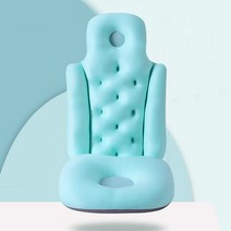 빼다 가정용 접이식 이동식 욕조 등받이 쿠션 방석 미끄럼방지 매트, 블루