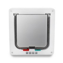 고양이벽타기 애완 동물 문 4 방향 잠글 수있는 보안 플랩 도어 개 새끼 고양이 캣타워, 하얀, s