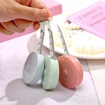 [오늘발송] 1.5m 인치줄자 센티미터겸용 마카롱줄자 의류용 다이어트 허리 옷 줄자, 원터치 1.5m 인치 겸용 줄자