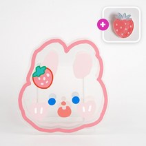 아크릴 캐릭터 연필꽂이+팬던트 증정, 토끼(핑크)