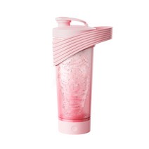 KKmoon 전동 쉐이커 단백질 커피 믹서 텀블러 800ml, 핀크