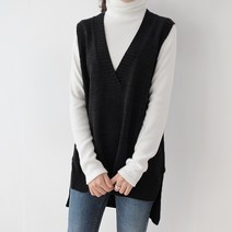 데일리앤 빈터롱 브이넥 루즈핏 니트 조끼