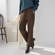 데일리앤 던컨 여성 겨울 일자핏 밴딩 모직팬츠