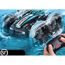워터로버 입문용 RC카 4WD 수륙양용 원격제어 자동차, 수륙 양용 차량 (레드) + 배터리2