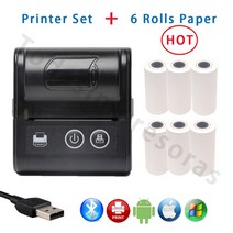 미니 pc 무선 열전사 프린터 휴대용 영수증 프린터 열전사 bt 58mm mobile, 뜨거운 58g bk, 나는 플러그