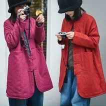 빅사이즈 린넨 롱패딩 중년여성의류 점퍼 생활한복 가디건 코트