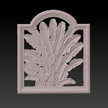 목공부품 Cnc 3D 조각 및 아트캠 aspire STL 파일의 데코 가구 장식 바나나 잎 창용 모델, 한개옵션0