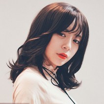 중단발 중단발펌 여성 통가발 미디움 아웃컬 셋팅펌 여자가발, S, 캐러멜브라운