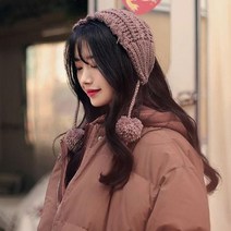 방울 귀도리겨울니트 와이드