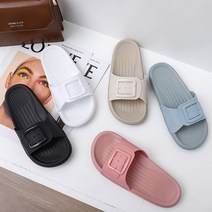 파스텔 버클 모양 슬리퍼 여행 피크닉 비치 슬리퍼