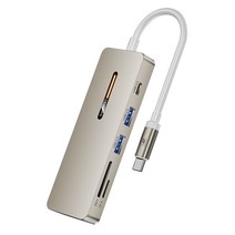 Toocki 10포트 USB3.0 c타입 4K HDMI 멀티 허브, 골드