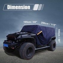 지프 카시트 커버XAutohaux 차체 커버 지프 랭글러 JK JL 하드 탑 2 도어 2007-2021 야외 방풍 방수 210D, 04 4 Door Navy Blue