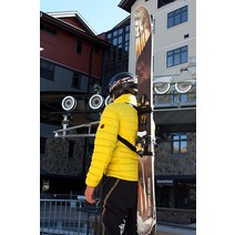 Mountain Goat 스키 토트 스키 캐리어 백팩 슬링 핸즈프리 스키 하이킹 오지 경량 스키 백팩 스키 및 폴 운반을 위한 컴팩트 숄더 스트랩 쉬운 운반 장비 조절 가능 성인, Small