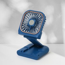 코끼리 휴대용 사각 손풍기 목에거는 목풍기 폰거치 선풍기 - 블루, 단품