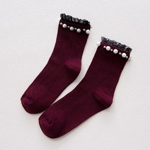 진주 양말 여성 모리 온라인 연예인 레이스 튜브 달콤한 일본 더미