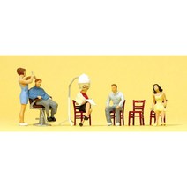 Preiser 10569 디오라마 미니어처 테라리움 미용실 미용사와 손님들 5명 세트 사람 피규어 모형 1:87 사이즈