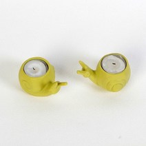 바보사랑 스네일 달팽이 보티브 캔들 홀더 2개세트 3색상 옵션.크레디스, 라임